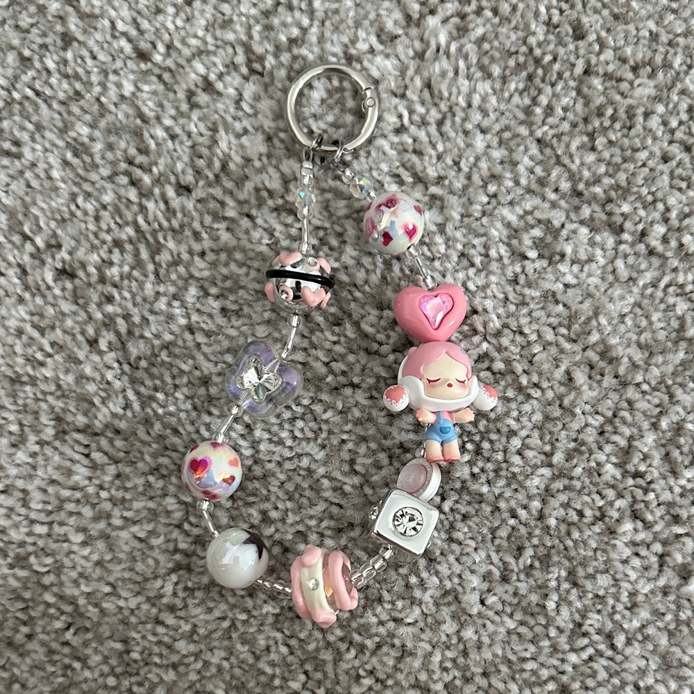 Hand made skull panda phone chain